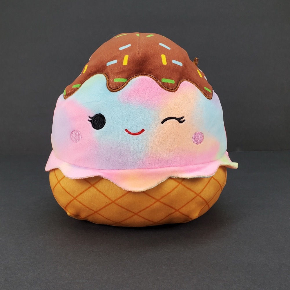 Squishmallows Glady Ice Cream Cone 8 Inch Plush Tie Dye Pastel Winking S8-SQ21-V